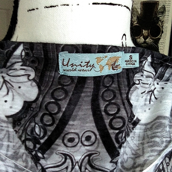 UNITY WORLD WEAR Cap Sleeve Mini Dress/Tunic (sz S) - Picture 9 of 11